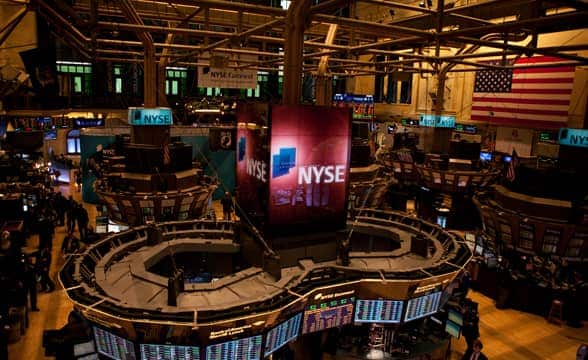 Inside of the NASDAQ New York City stock market building on Wall Street