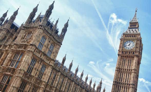 A picture of the British Parliament and Big Ben.