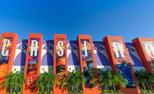 A casino seen from outside in Cancun Centro, Mexico.