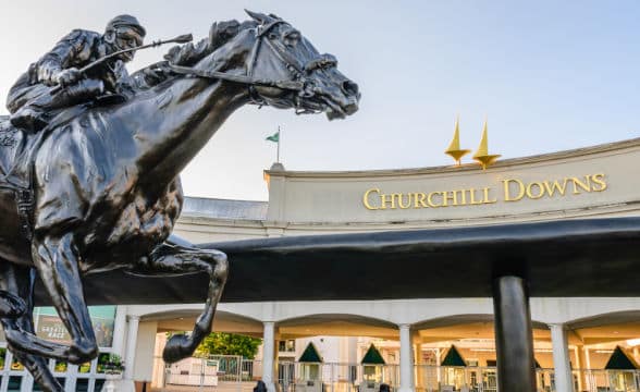 A photo of Churchill Downs from outside.