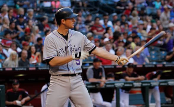 DJ Lamahieu, a baseball player for the Colorado Rockies in 2017.