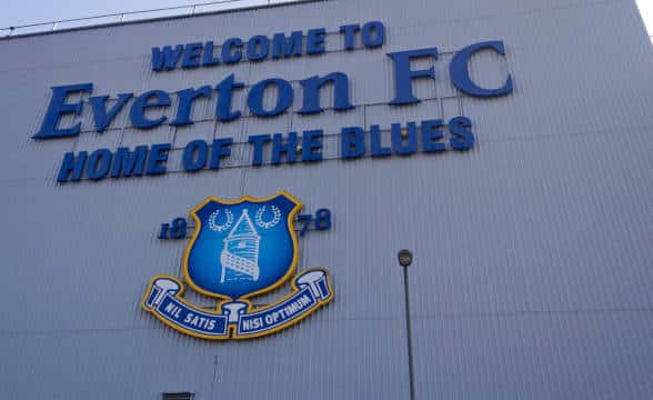 Everton FC's official branding on a building.