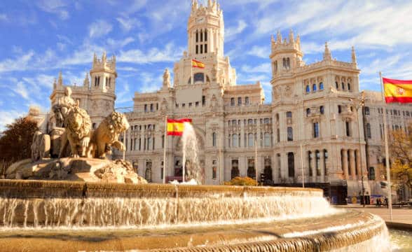 Cubeles fountain in Madrid, Spain.