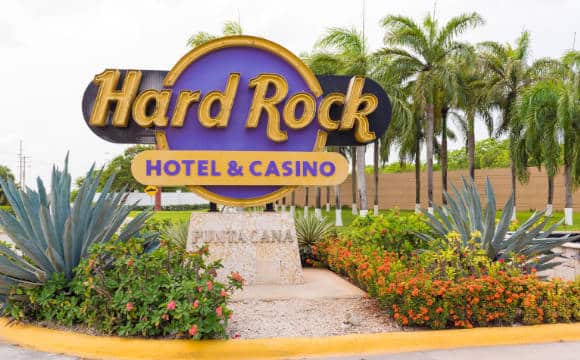 A Hard Rock Casino & Hotel sign outside of a Hard Rock property.