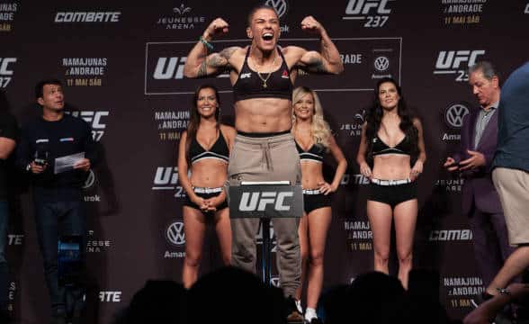 Jessica Andrade at weigh-in during a UFC event.