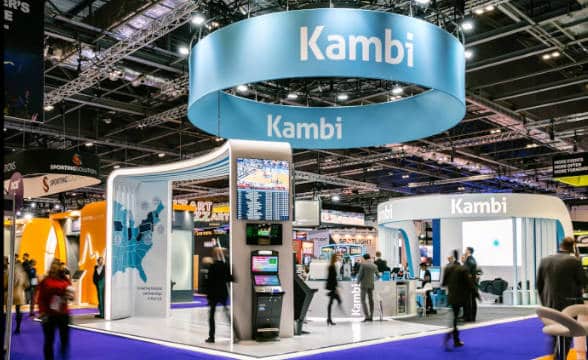 Kambi's company booth at an official expo.