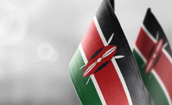 The national flag of Kenya.