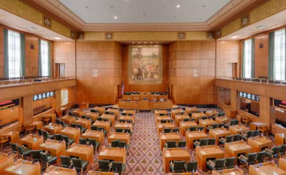 The Oregon House of Representatives empty in Oregon.