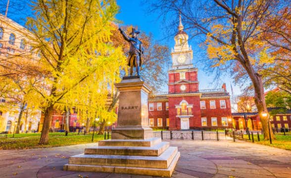 The Independence House in Philadelphia, Pennsylvania.