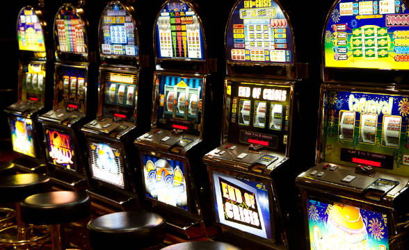 Slot cabinets in a gaming venue.