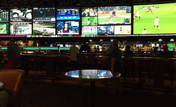 A sports betting lounge in the United States.