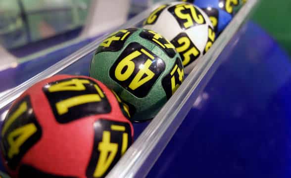 A row of lottery balls that have been drawn.