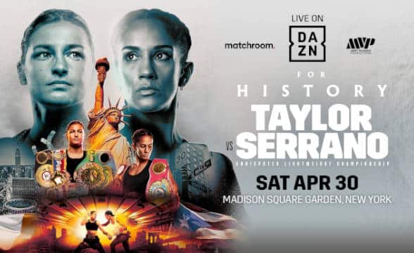 Taylor vs Serrano's official pre-fight poster.