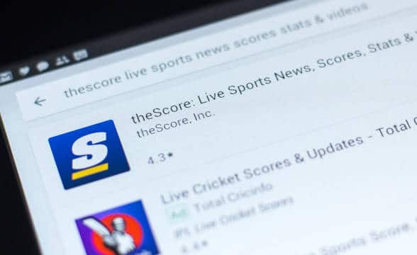 theScore Bet downloadable app form the App Store.