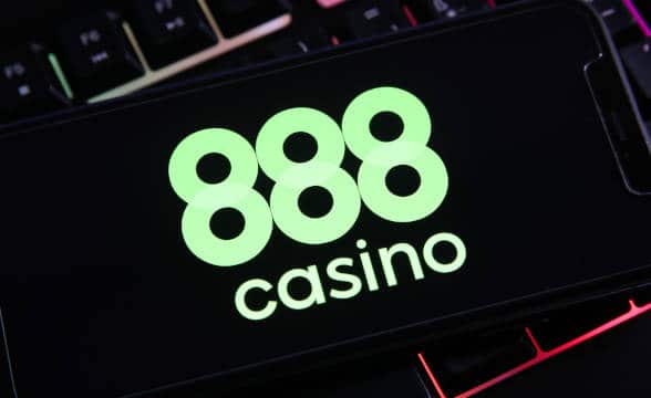 888casino's logo on a smartphone.