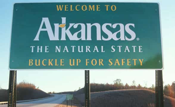 An Arkansas welcome sign.