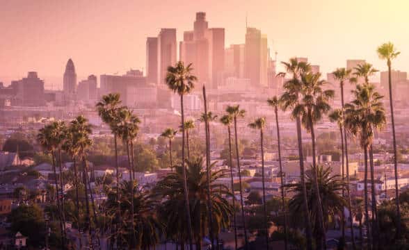 Los Angeles in the sun rise, California, USA.