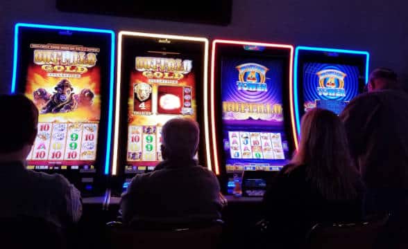 Chicago slot players in a casino.