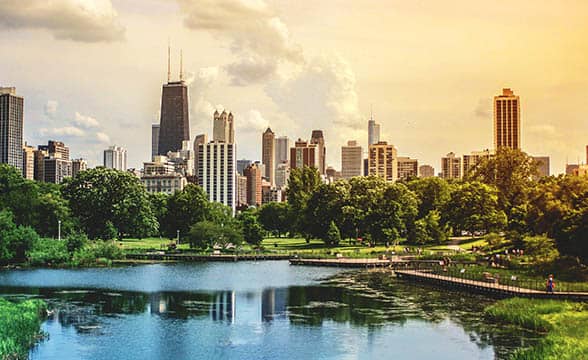 A picturesque view of Chicago, Illinois