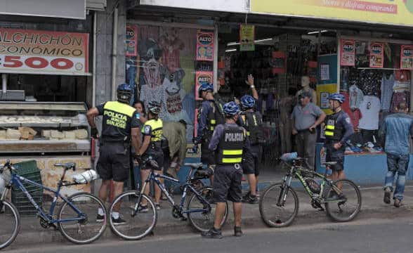 Police officers on bikes in Costa Rica.