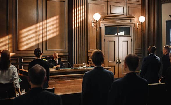 A courtroom trial