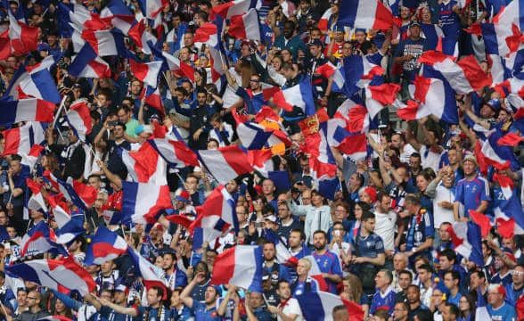 A Euro 2016 soccer match with French fans.