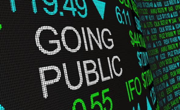 A stock image that represents public listing on a stock exchange.