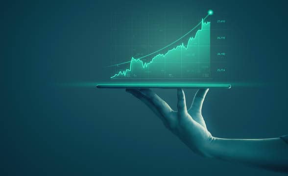 A chart representing financial growth