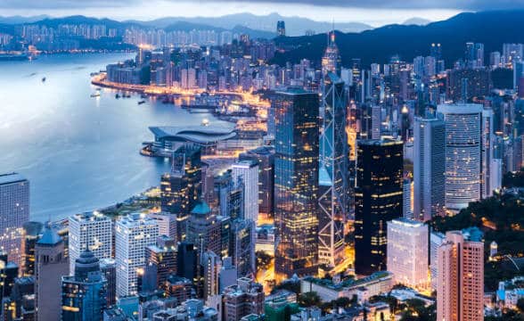 A view of Hong Kong City.