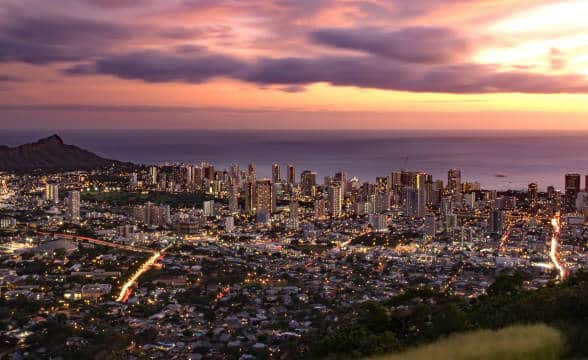 Honolulu on Oahu island in Hawaii.