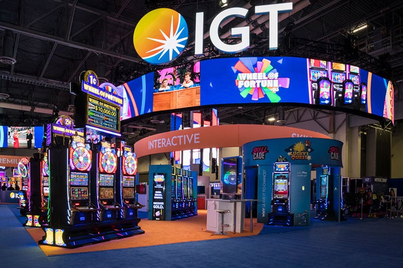 An IGT expo booth at one of the events the company attends.