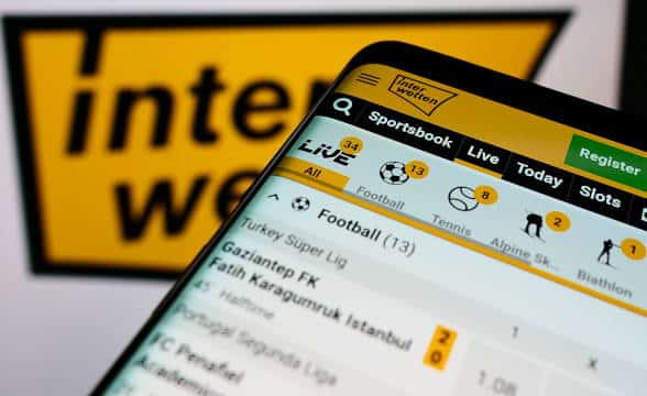 Interwetten's sportsbook app on a smartphone.