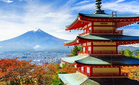 A picturesque view of Mt Fuji, Japan