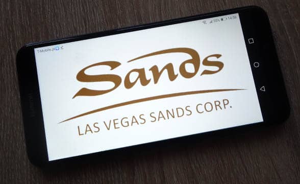 Las Vegas Sands' logo appears on a mobile device