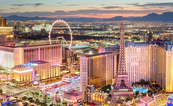 An aerial view of Las Vegas, Nevada