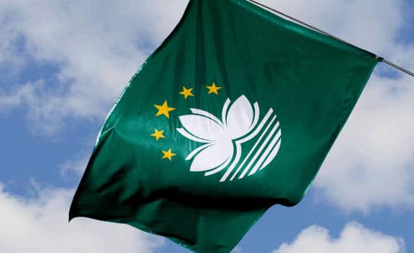 The Macau national flag flying.