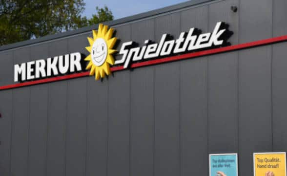 Merkur Gaming Group logo and building.