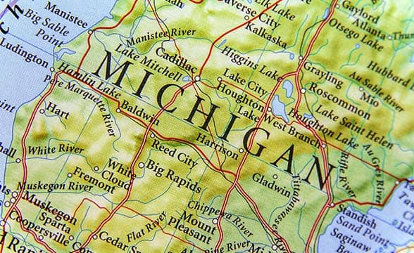 Map of Michigan, USA