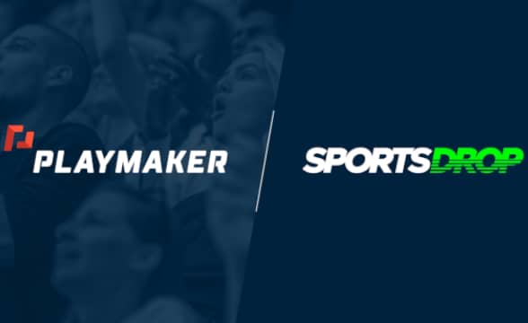 Playmaker Capital and the Sports Drop logos as part of their partnership announcement.