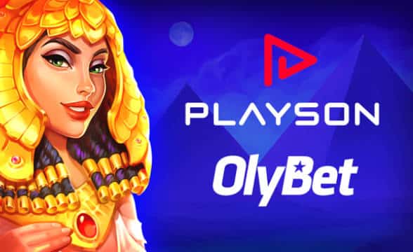 The Playson and Olybet logos as part of their announced partnerhsip.