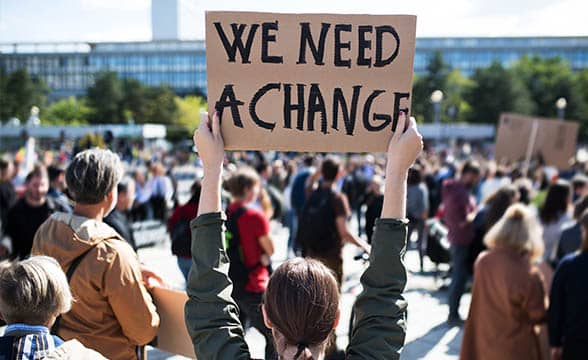 People protesting for a change