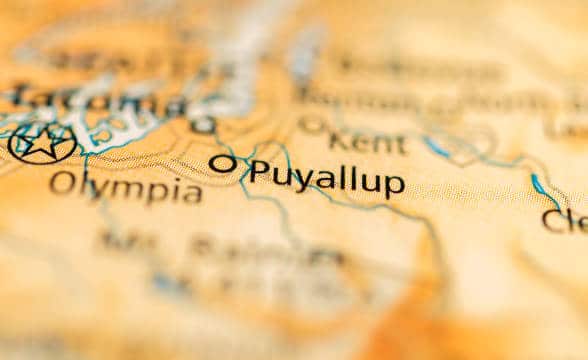 A map of the Puyallup region in Washington.