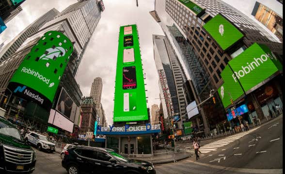 Robinhood's NASDAQ listing in New York.