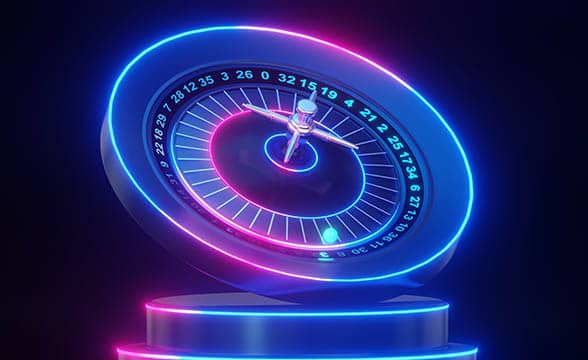 A neon-lit roulette