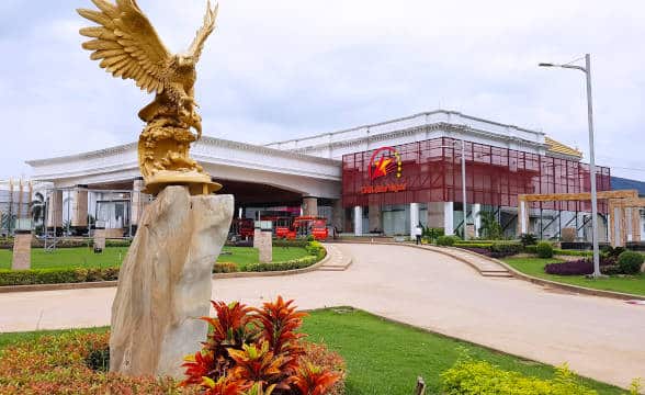 The famed Star Vegas Casino in Cambodia photographed from the driveway.