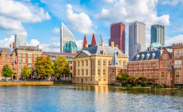 The Hague skyline in the Netherlands.