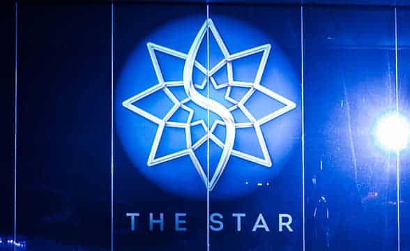 The Star casino's logo as seen at the venue