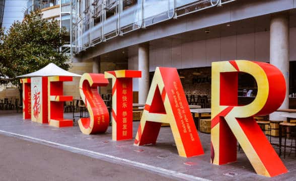 The Star Sydney's sign in front of the Australian NSW property.