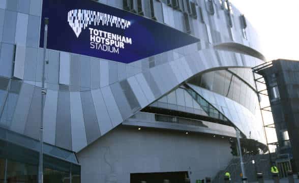 Tottenham Hotspurt Stadium seen from outside.