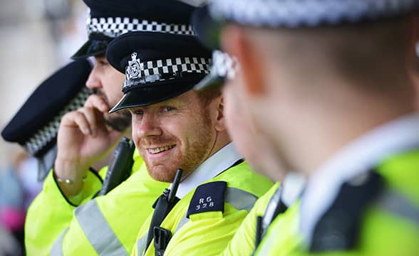 A group of British police officers